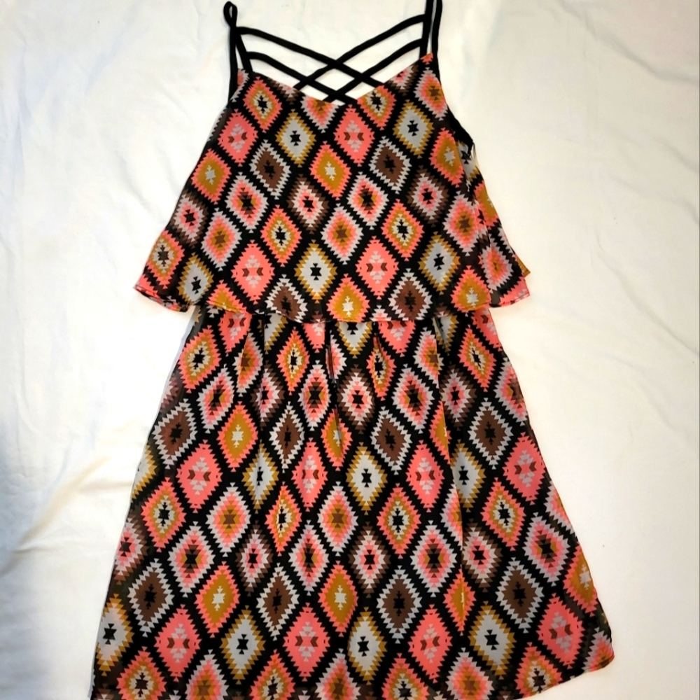 Geo print casual dress